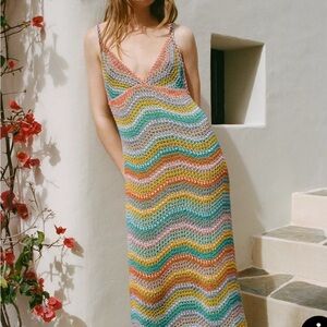 Zara Colorful Crochet Maxi Dress